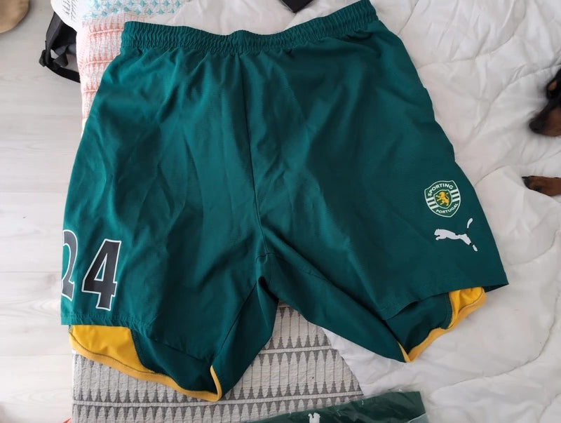 Sporting 2006 2007 puma matchworn football shorts soccer XL #24 Miguel veloso