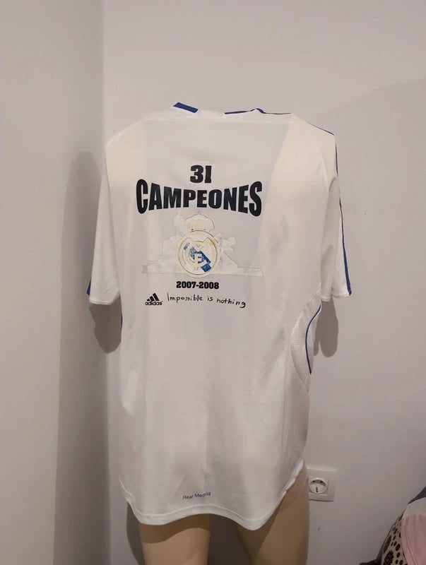 Real Madrid 2007 2008 adidas football shirt soccer jersey L 697327