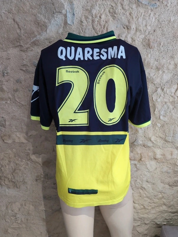 Sporting 1998 1999 away Reebok football shirt soccer jersey L #20 quaresma