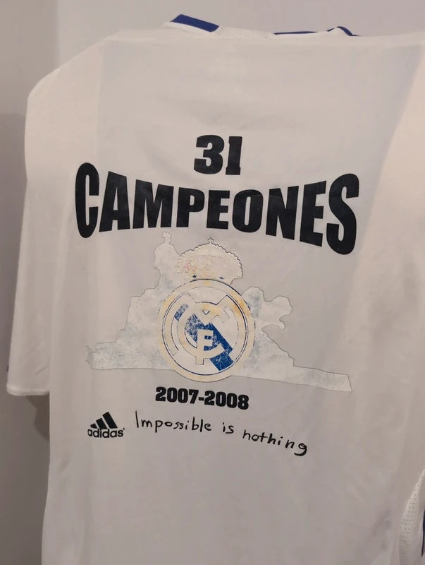 Real Madrid 2007 2008 adidas football shirt soccer jersey L 697327