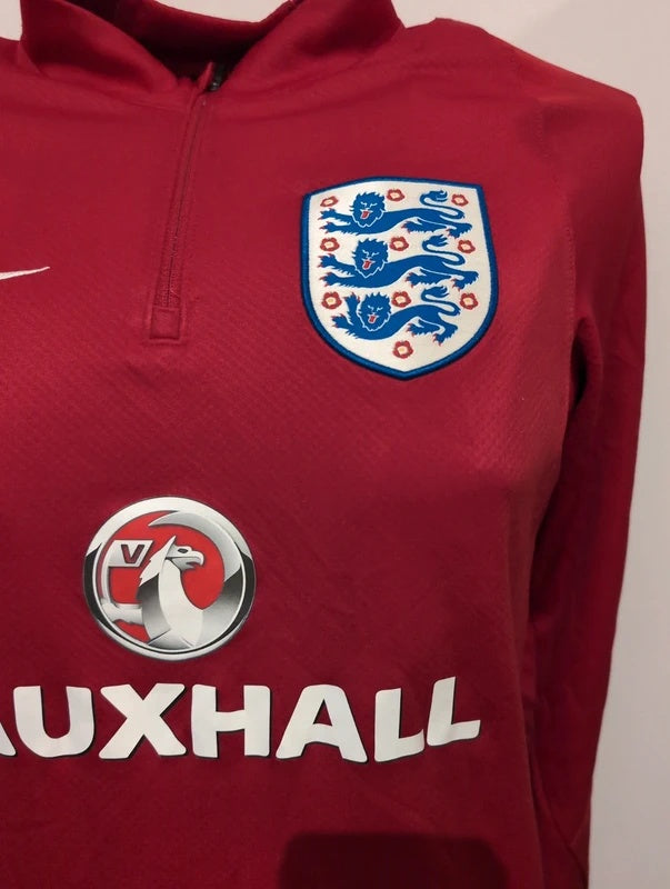 England 2016 2017 Nike 1/4 zip drill top football soccer L 725304 688