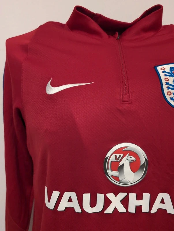 England 2016 2017 Nike 1/4 zip drill top football soccer L 725304 688