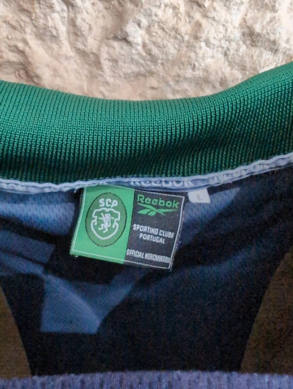 Sporting 1998 1999 away Reebok football shirt soccer jersey L #20 quaresma