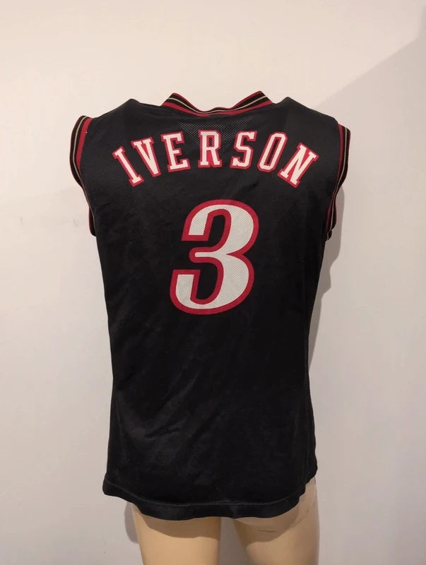 Vintage Philadelphia 76ers Sixers Allen Iverson Champion Jersey M Tank 90s NBA