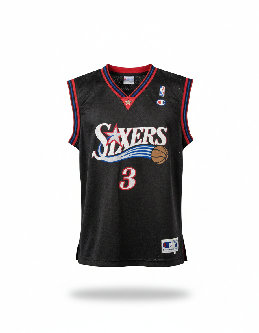 Vintage Philadelphia 76ers Sixers Allen Iverson Champion Jersey M Tank 90s NBA