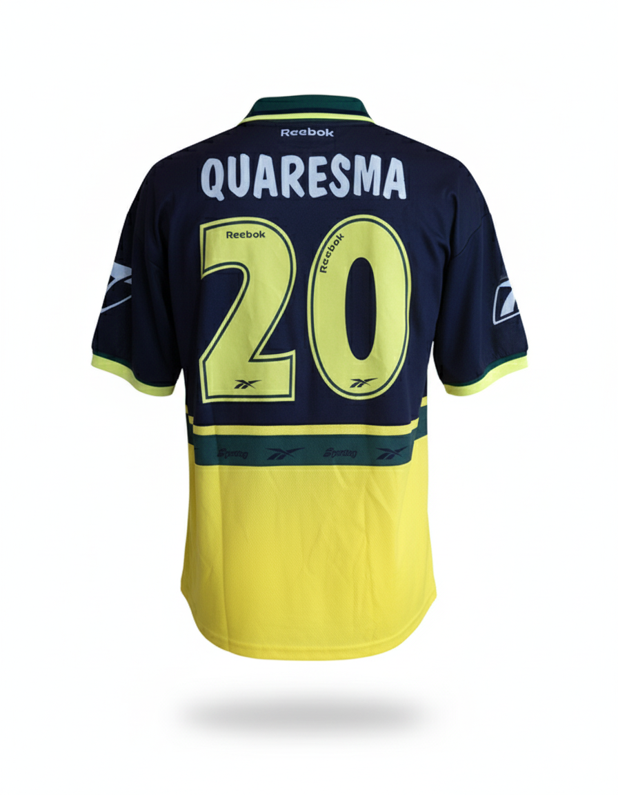 Sporting 1998 1999 away Reebok football shirt soccer jersey L #20 quaresma