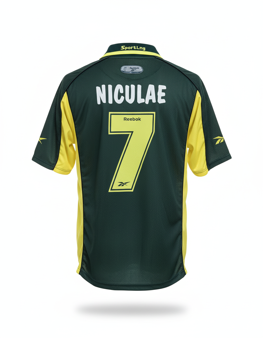 Sporting 2000 2001 away Reebok football shirt soccer jersey XL #7 Niculae